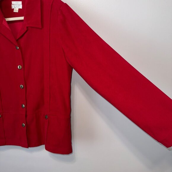 Christopher & Banks Women's Red Button-Up Jacket Size L - Picture 5 of 6